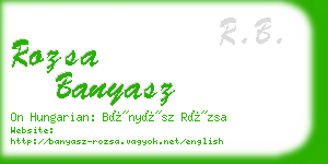rozsa banyasz business card